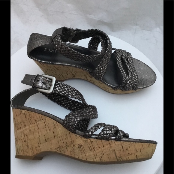 Franco Sarto Galli Braided Metallic Sandals